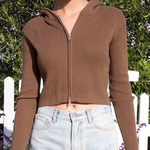 Brandy Melville Women's Brown Hoodie